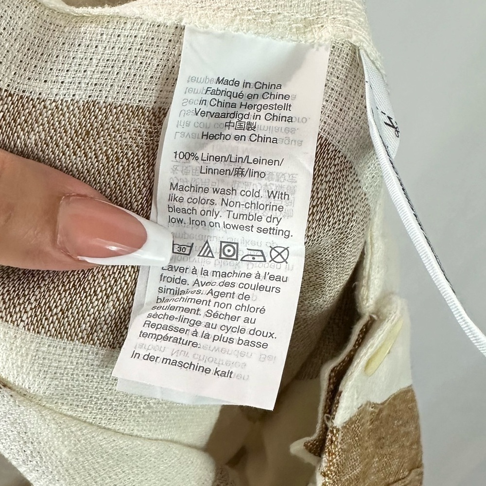 J CREW Tan and white linen pants size 2 - Picture 8 of 8